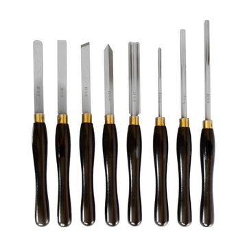 Tork Craft Chisel Set Wood Turning HSS 8 Piece Wooden Case - image 01