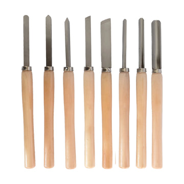 Tork Craft Chisel Set Wood Turning 8 Piece Std Wooden Case - image 01