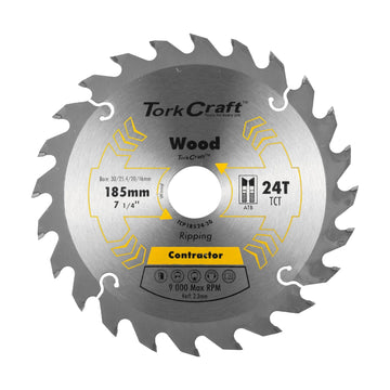 Tork Craft Blade Contractor 185 X 24t 30/20/16/1 Circular Saw TCT - image 01