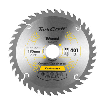 Tork Craft Blade Contractor 185 X 40t 30/20/16/1 Circular Saw TCT - image 01