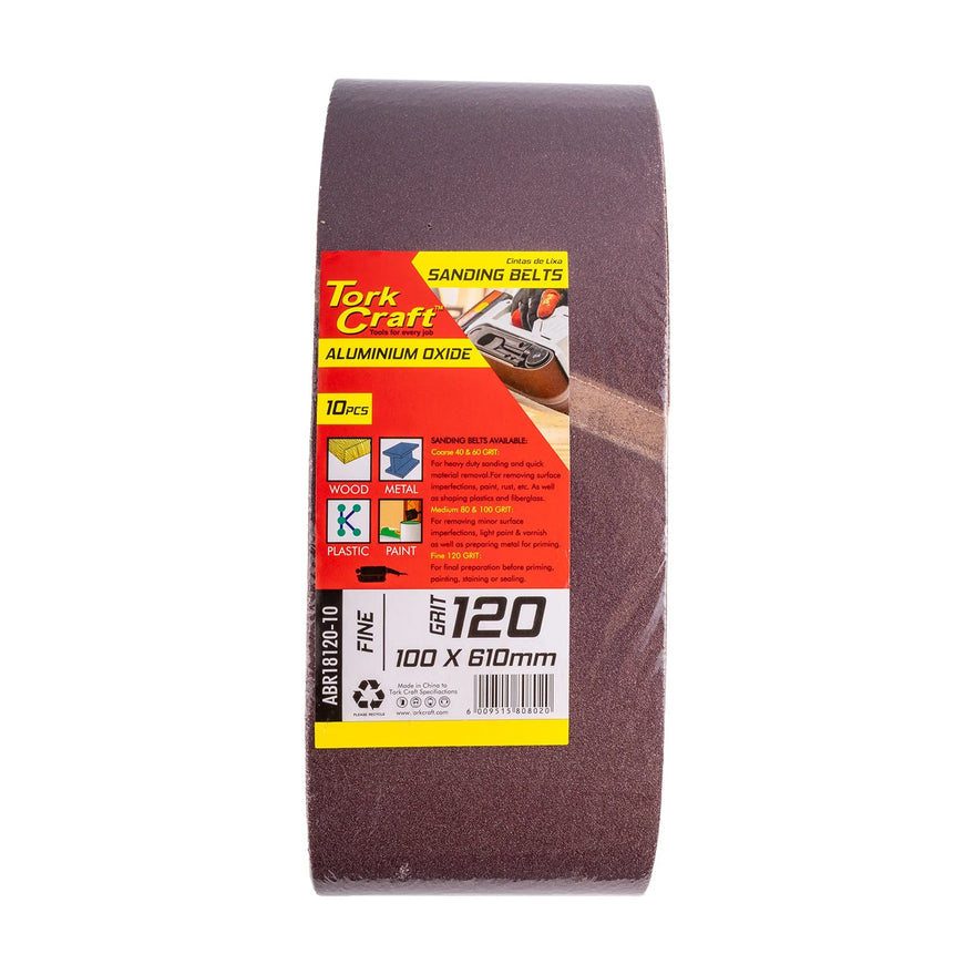 Tork Craft Sanding Belt 100 X 610mm 120 Grit 10 Pack - image 01