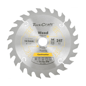 Tork Craft Blade Contractor 165 X 24t 20/16 Circular Saw TCT - image 01