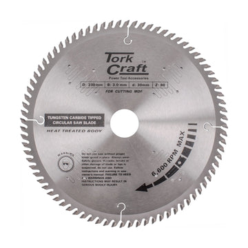 Tork Craft Blade TCT 230 X 80t 30/1/16 TCG Positive Profesional Industrial - image 01