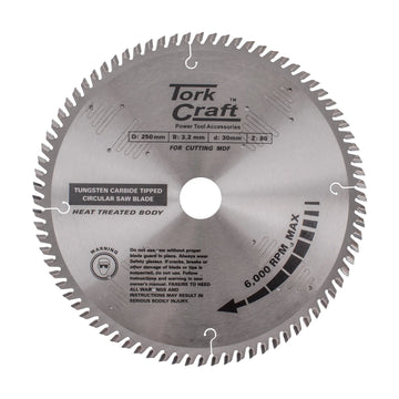 Tork Craft Blade TCT 250 X 80t 30mm Alum TCG Negative Profesional Industrial - image 01