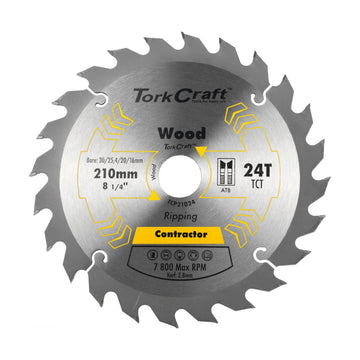 Tork Craft Blade Contractor 210 X 24t 30/1/20/16 Circular Saw TCT - image 01