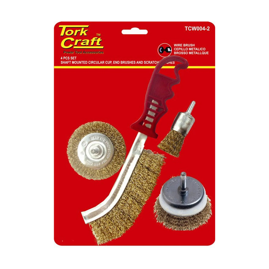 Tork Craft Wire Brush Set 4pce With Hand Brush - image 01