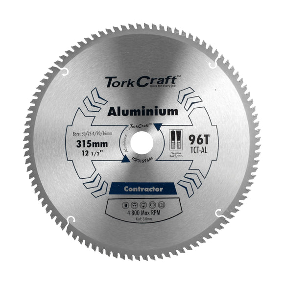 Tork Craft Blade Contractor Alum 315 X 96t 30/1/20/16 Aluminium Circular Saw TCT - image 01