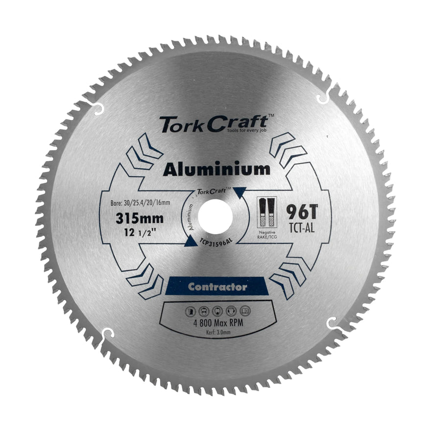 Tork Craft Blade Contractor Alum 315 X 96t 30/1/20/16 Aluminium Circular Saw TCT - image 01