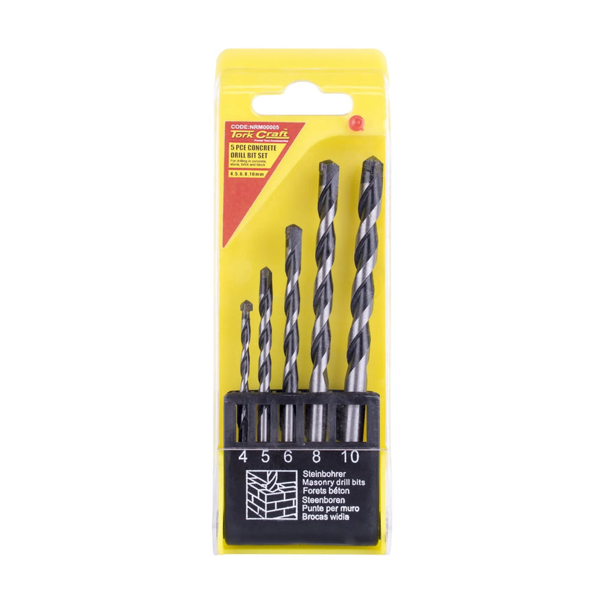 Tork Craft Masonry Drill Bit Set 5pc 4-10mm - image 01