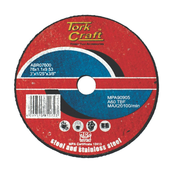 Tork Craft Abrasive Cutting Wheel For Steel 76 X 1.1 X 9.53 - image 01