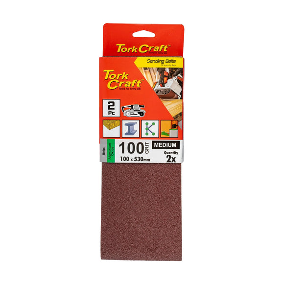Tork Craft Sanding Belt 100 X 530mm 100 Grit 2 Pack - image 01