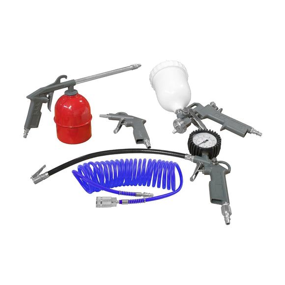 AirCraft Five Pce Kit G Feed Sp Gun Air Dust Par Washer Tyre Inf & Spir Hose - image 01