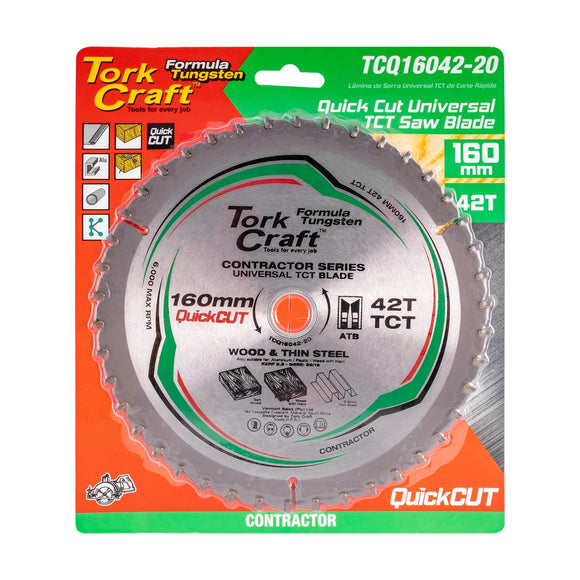 Tork Craft Universal Quick Cut TCT Blade 160x42t 20-16 - image 01