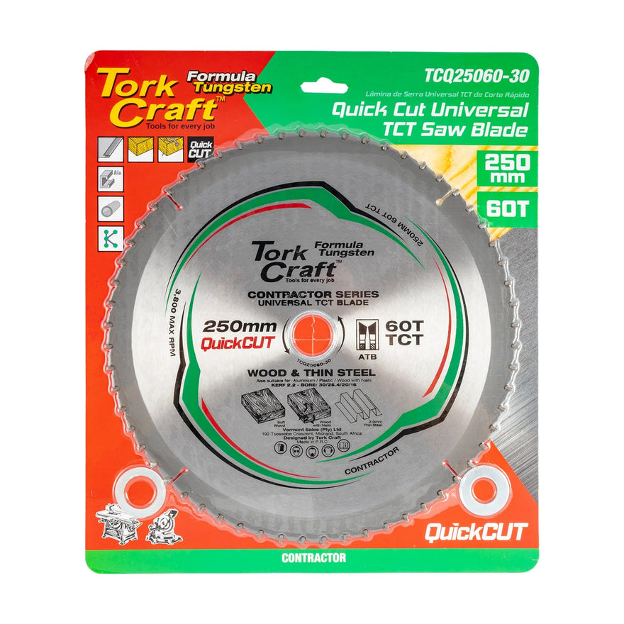 Tork Craft Universal Quick Cut TCT Blade 250x60t 30-20-16 - image 01