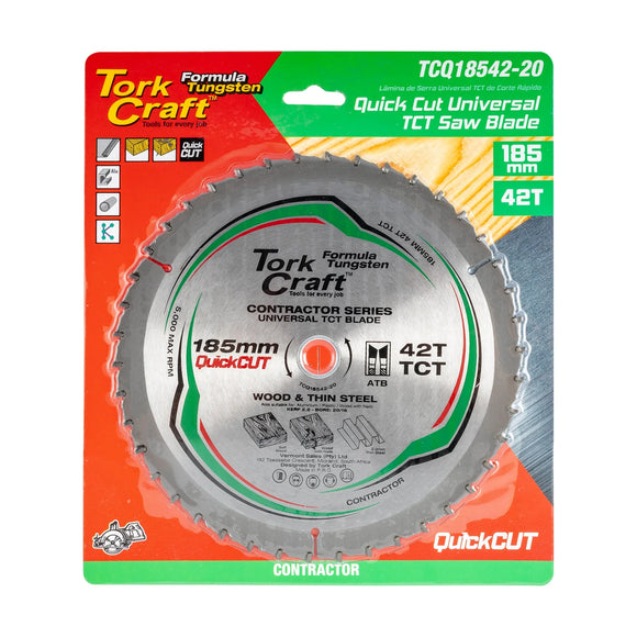 Tork Craft Universal Quick Cut TCT Blade 185x42t 20-16 - image 01