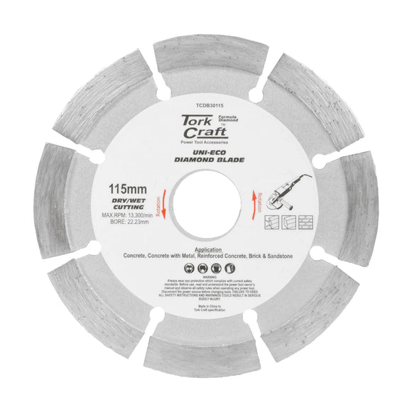 Tork Craft Diamond Blade Segm 115mm X 10mm Reinforced Concrete - image 01
