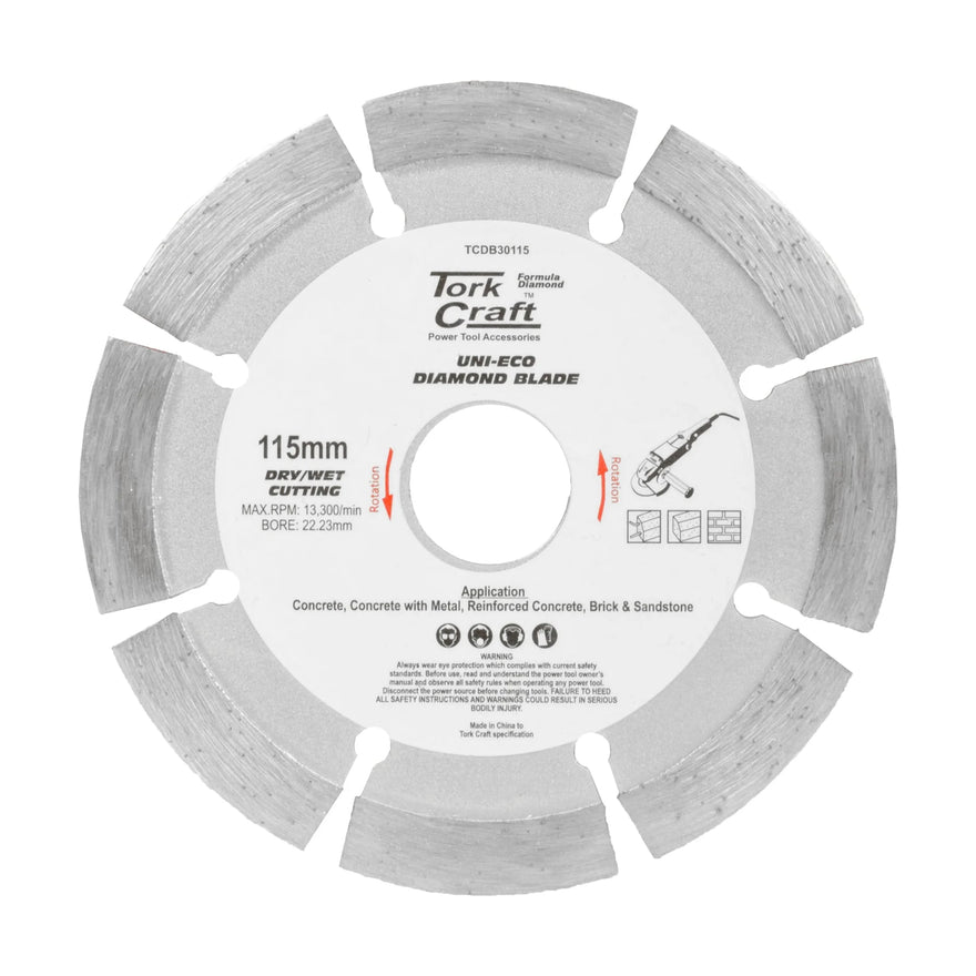 Tork Craft Diamond Blade Segm 115mm X 10mm Reinforced Concrete - image 01