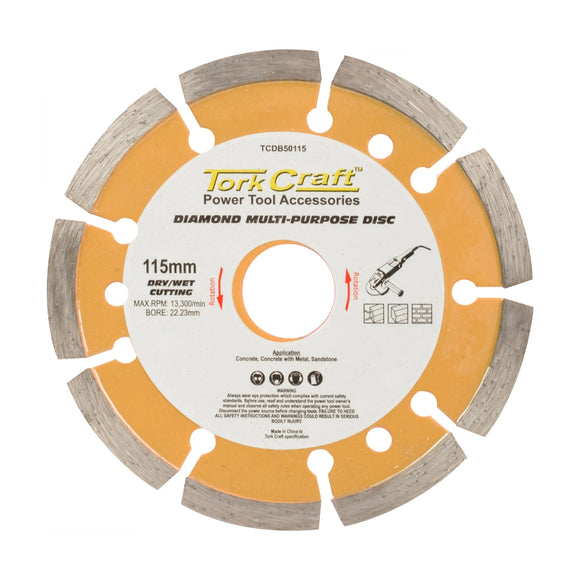 Tork Craft Diamond Blade Multi Purp. 115mm Hard & Soft Mat. - image 01