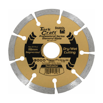 Tork Craft Diamond Blade 10mm Seg For Cutting Building Materials 115mm 22x23mm - image 01