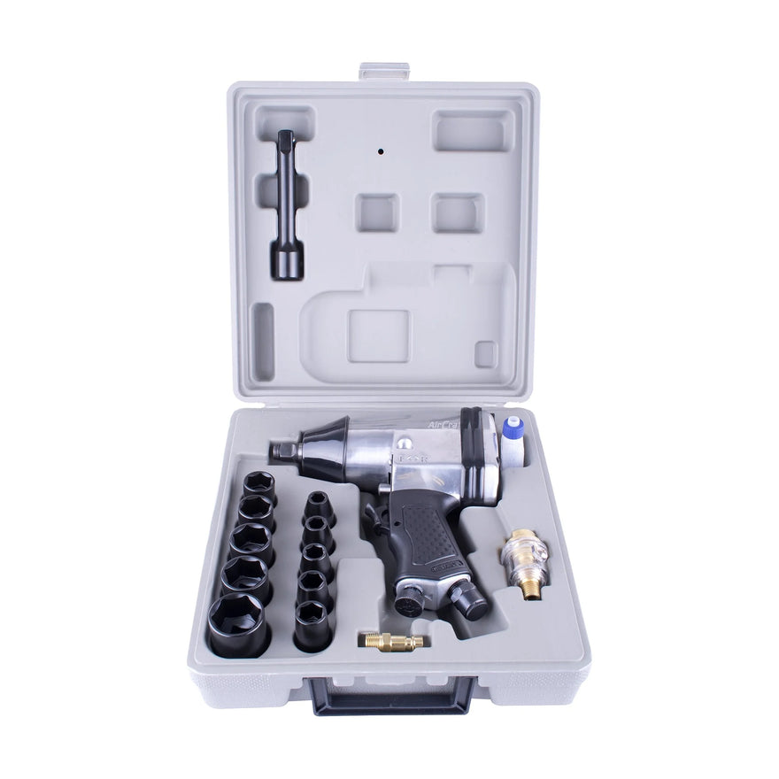 AirCraft Air Impact Wrench 1/2' 17 Piece Kit Single Hammer - image 01