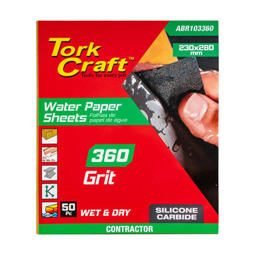 Tork Craft Water Paper 230 X 280mm 360 Grit Wet & Dry 50 Per Pack Std - image 01
