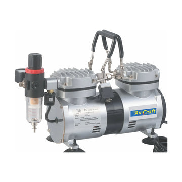 AirCraft Compressor for Airbrush 2 cylinder with Regulator& Filter - image 01
