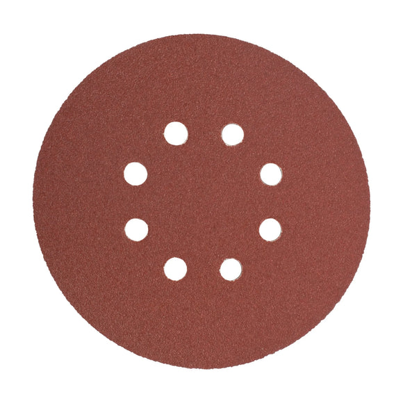 Tork Craft Sanding Disc 150mm 80 Grit With Holes 10 Pack Hook And Loop - image 01