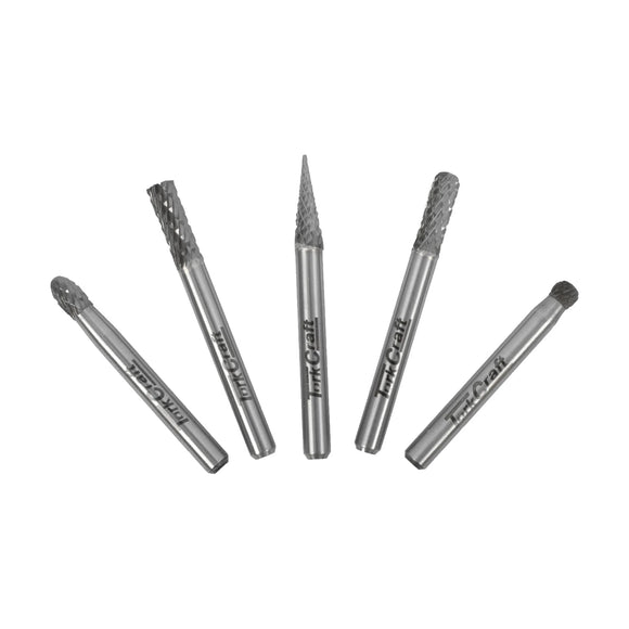 Tork Craft Rotary Burr Set 5 Piece Asstd 6mm Diameter Tungsten - image 01