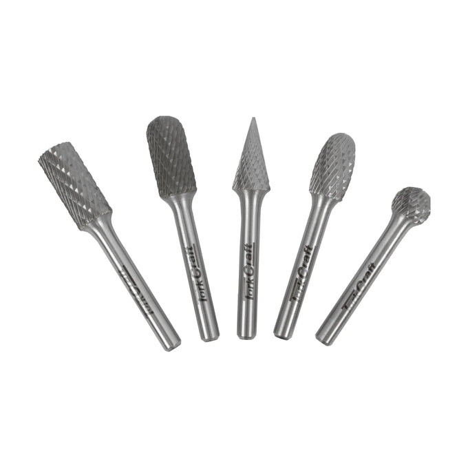 Tork Craft Rotary Burr Set 5 Piece Asstd 12mm Diameter Tungsten - image 01