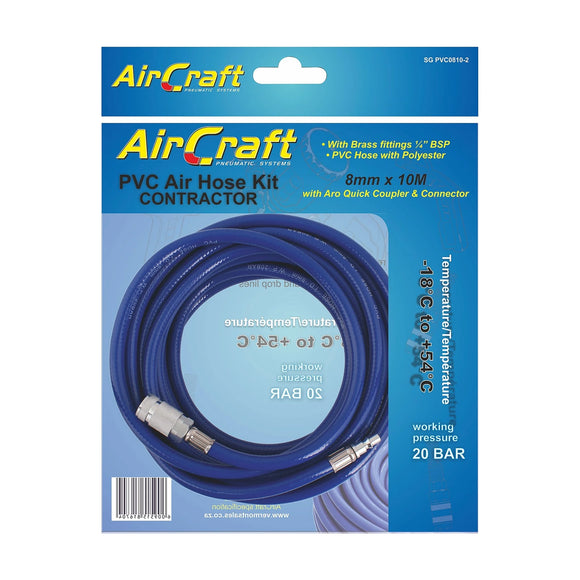 AirCraft PVC Hose 8mmX 10M With ARO Quick Coupler & Connector - image 01
