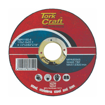 Tork Craft Cutting Disc Steel & Stainless Steel 115 X 1.0 X 22.2 Mm - image 01
