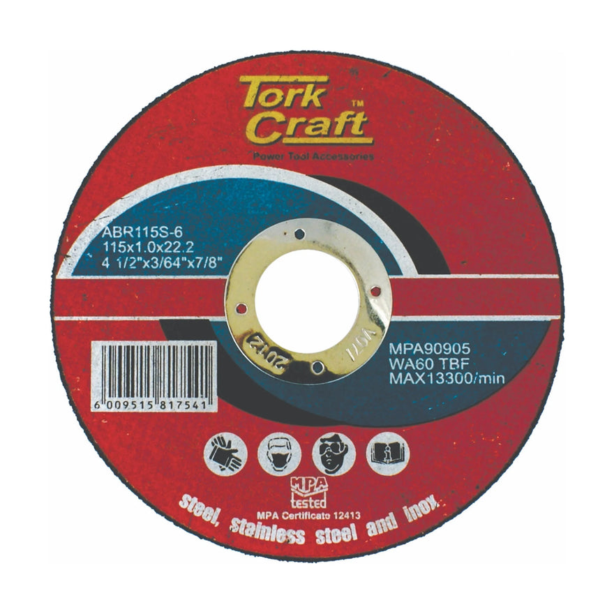 Tork Craft Cutting Disc Steel & Stainless Steel 115 X 1.0 X 22.2 Mm - image 01