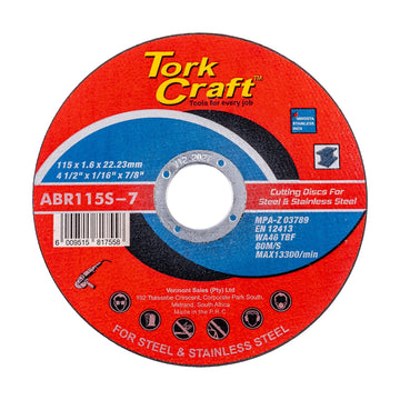 Tork Craft Cutting Disc Steel & Stainless Steel 115 X 1.6 X 22.2mm - image 01