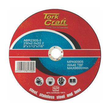 Tork Craft Cutting Disc For Steel And Stainless Steel 230 X 2.0 X 22.2mm - image 01