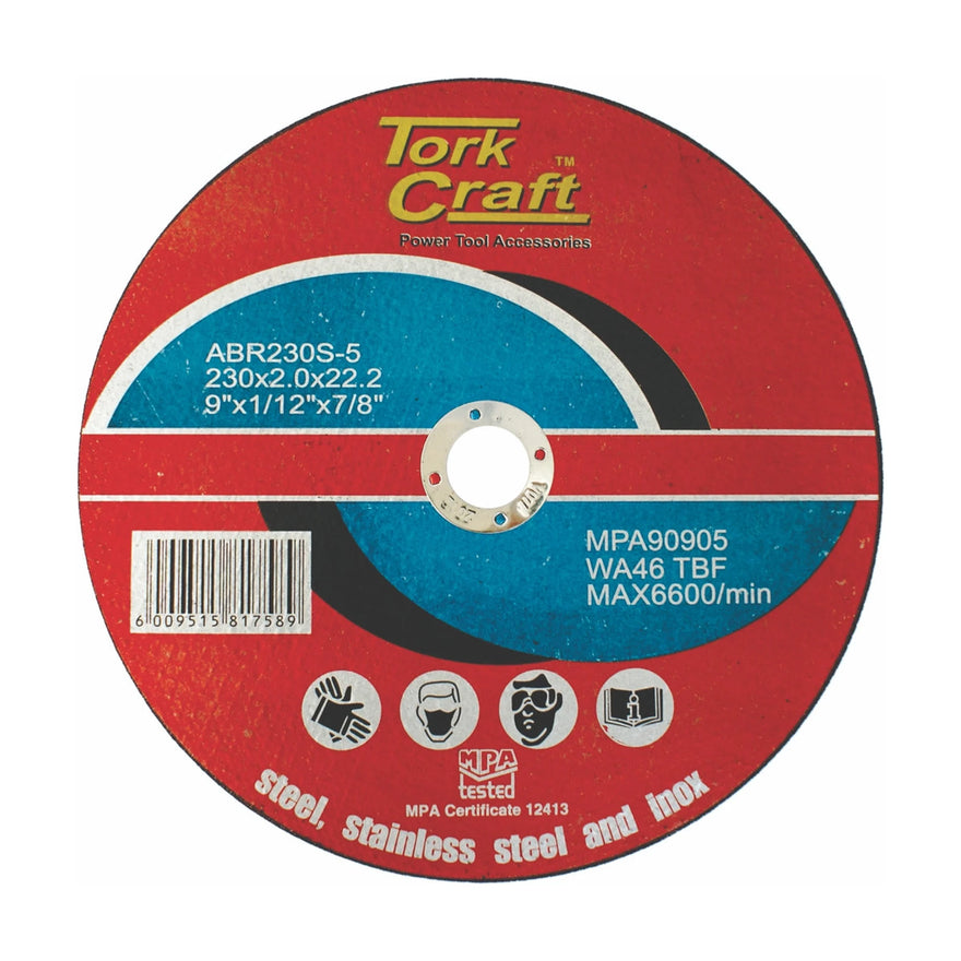 Tork Craft Cutting Disc For Steel And Stainless Steel 230 X 2.0 X 22.2mm - image 01