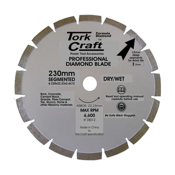 Tork Craft Diamond Blade Segmented 230mm For Granite 12mm Deep Segments - image 01