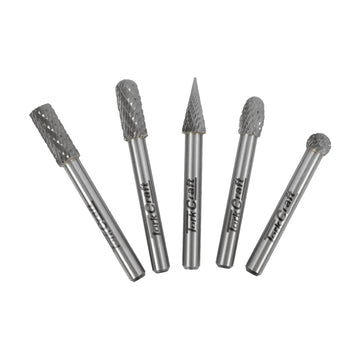 Tork Craft Rotary Burr Set 5 Piece Asstd 8mm Diameter Tungsten - image 01