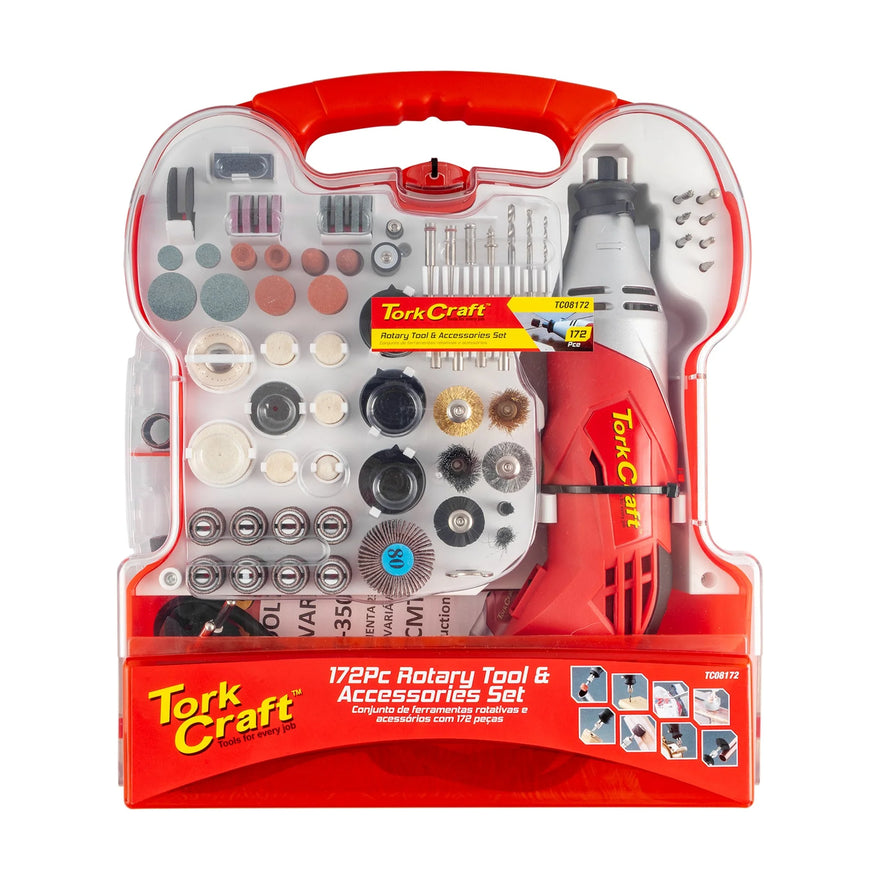 Tork Craft Mini Rotary Tool 170w And Accessory Kit 172 Pc In Plastic Case - image 01