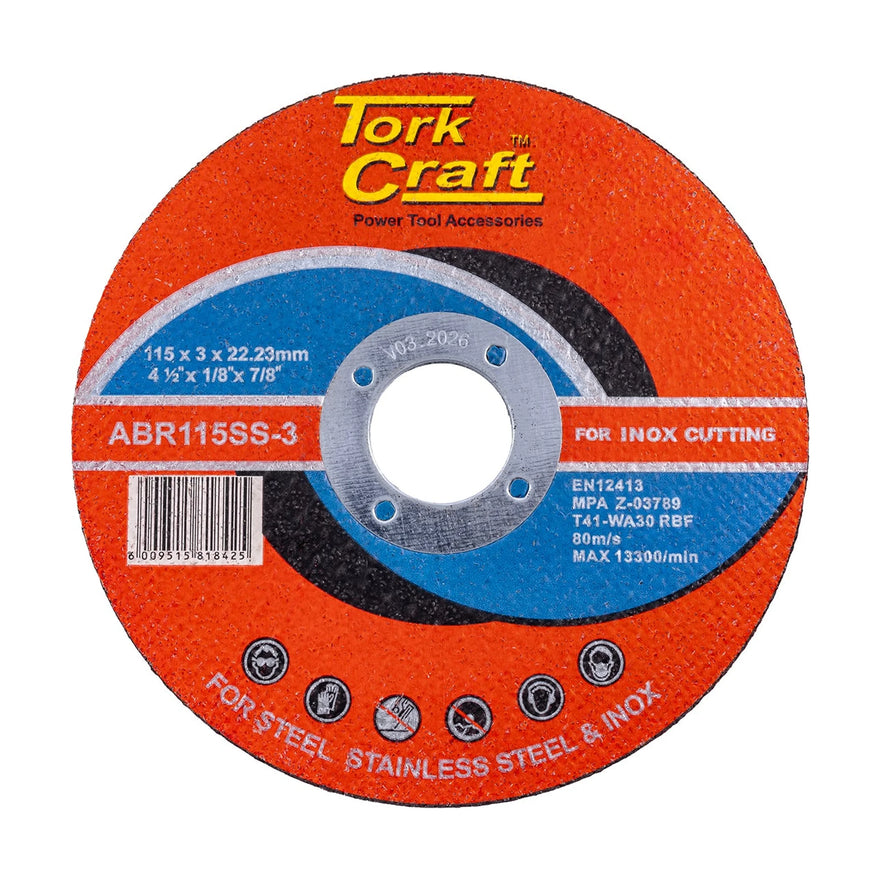 Tork Craft Cutting Disc Stainless Steel 115 X 3.0 X 22.22mm - image 01