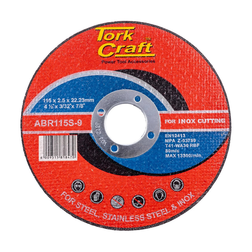 Tork Craft Cutting Disc Metal & Stainless Steel 115 X 2.5 X 22.22mm - image 01