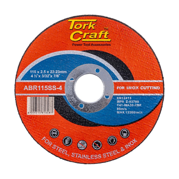 Tork Craft Cutting Disc Stainless Steel 115 X 2.5 X 22.22mm - image 01