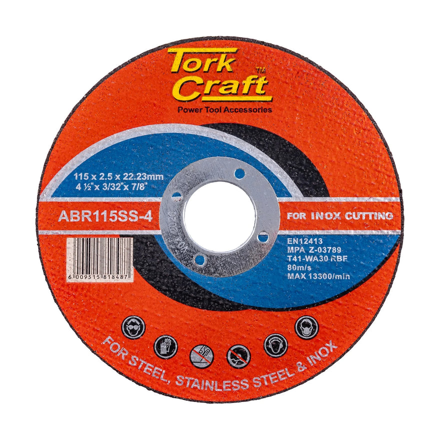 Tork Craft Cutting Disc Stainless Steel 115 X 2.5 X 22.22mm - image 01