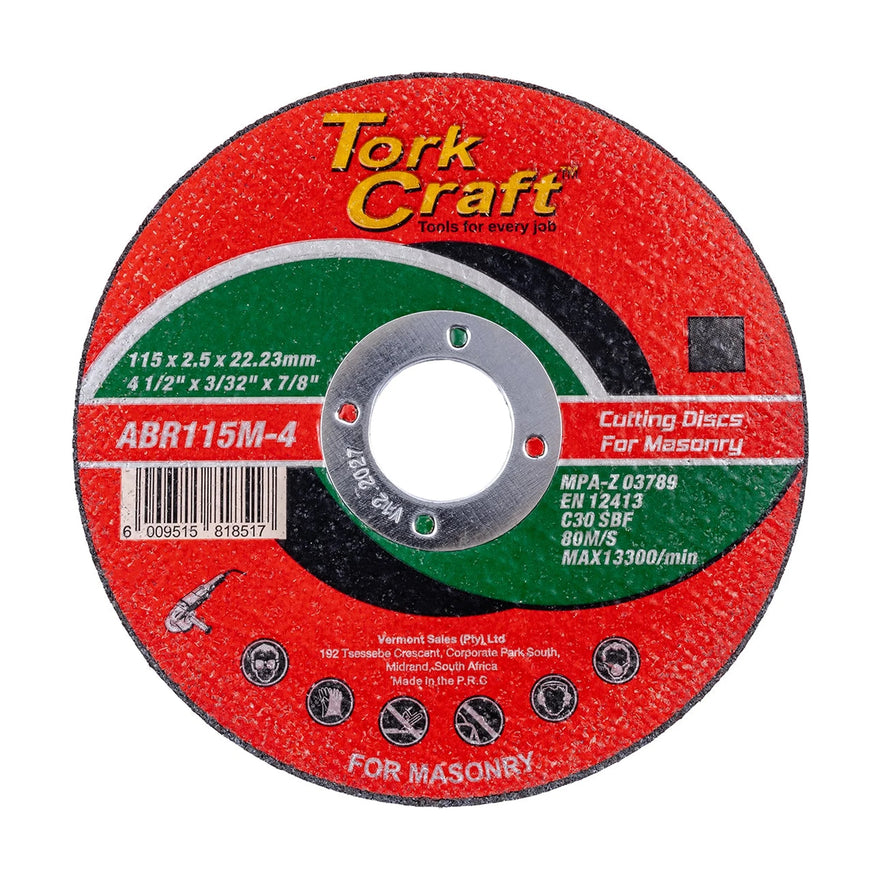 Tork Craft Cutting Disc Masonry 115 X 2.5 X 22.22mm - image 01