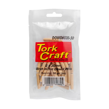 Tork Craft Dowels 6 X 30mm 50 Per Bag Birch Wood - image 01