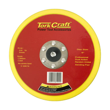 Tork Craft DA Sander Pad Psa 5 16 - 24unf Med Soft 150mm 6' - image 01