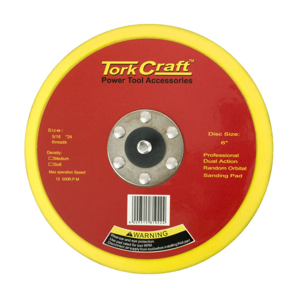 Tork Craft DA Sander Pad Psa 5 16 - 24unf Med Soft 150mm 6' - image 01