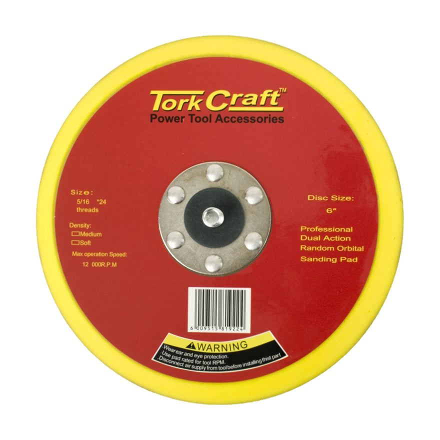 Tork Craft DA Sander Pad Psa 5 16 - 24unf Med Soft 150mm 6' - image 01