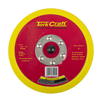 Tork Craft DA Sander Pad Hook And Loop 5 16 - 24unf Med Soft 125mm 5' - image 01