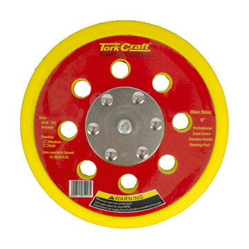 Tork Craft DA Sander Pad Hook And Loop 5 16 - 24unf 8 Holes Med Soft 125mm 5' - image 01