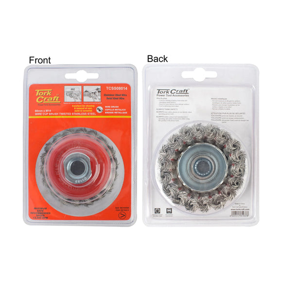 Tork Craft Wire Cup Brush 80 X M14 Knotted Stainless Steel TCW - image 01